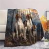 1PC Moonlit Canine Pack Print Flannel Blanket, High quality Comfortable for All Seasons, Home Decor, Warmth and Comfort