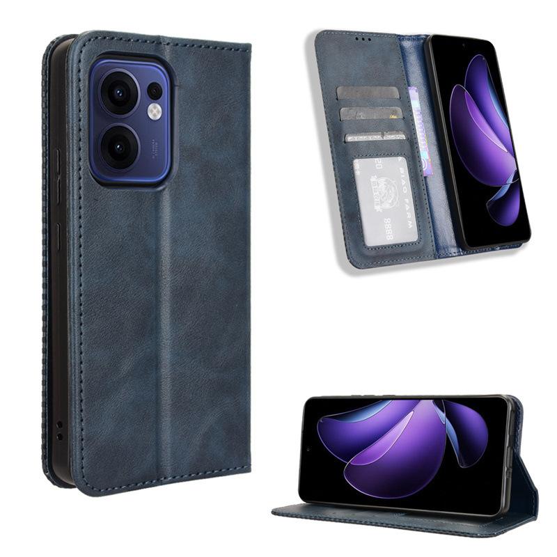 Flip Cover For OPPO Reno13 F / Reno 13F Leather Case [Flip Vintage Leather] Shockproof Durable Retro Protective Case