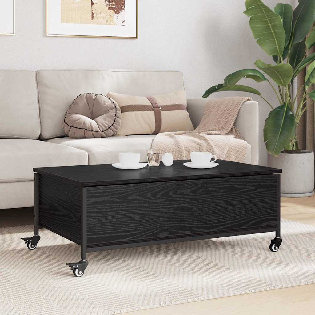 Coffee Table Black Oak Effect 91 x 55 x 32 cm Engineered Wood