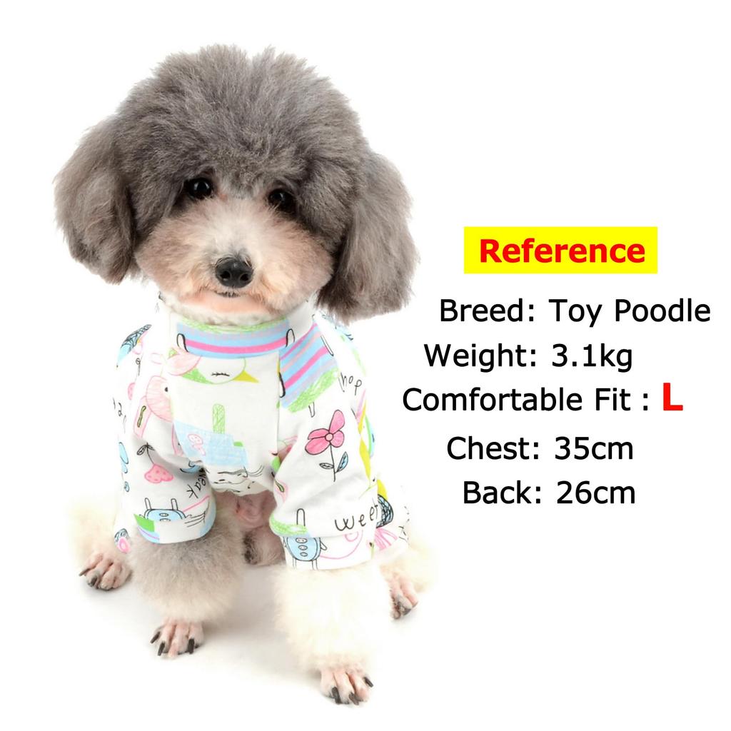 ZUNEA Dog Jumpsuit Pajamas Romper for Small Dogs Stylish and Cute Mouse Pattern Dog Wear Loungewear Sleepwear Shedding Prevention Pet Clothes Dog