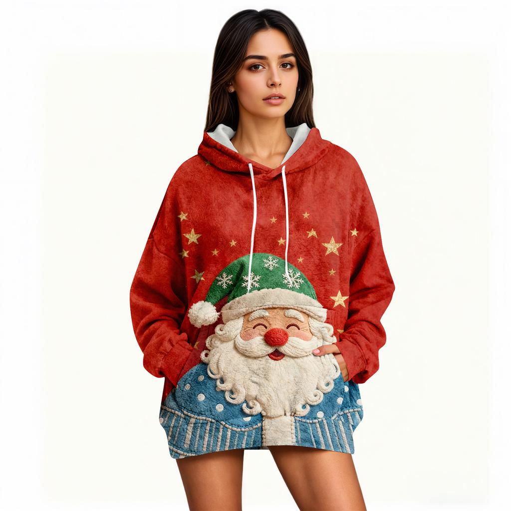 Dámské mikiny Oversized Zimní Plyšové Roztomilé Mikiny Pulovr Trendy Podzimní Zimní Oblečení