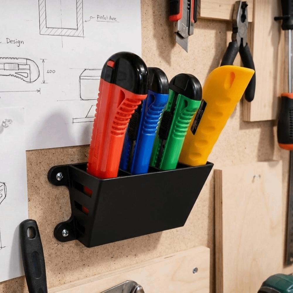 4 Slots Workbench Wall Supply Holder 3D Printed Utility Storage Organizer DIY Work Station