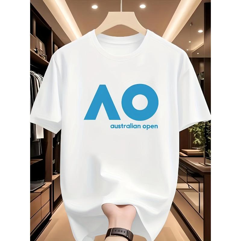 

New Geometric Blue Graphic Pattern Men S T-Shirt - Stylish Crew Neck, Short Sleeves, Breathable And Comfortable, Perfect for Casual Outings S белый