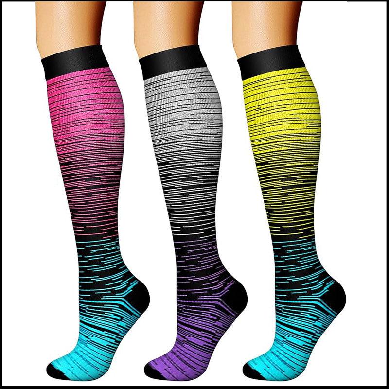 Compression Knee-high Socks Set for Running and Sports - Graduated Support, Multiple Pairs (3/4/6/8)