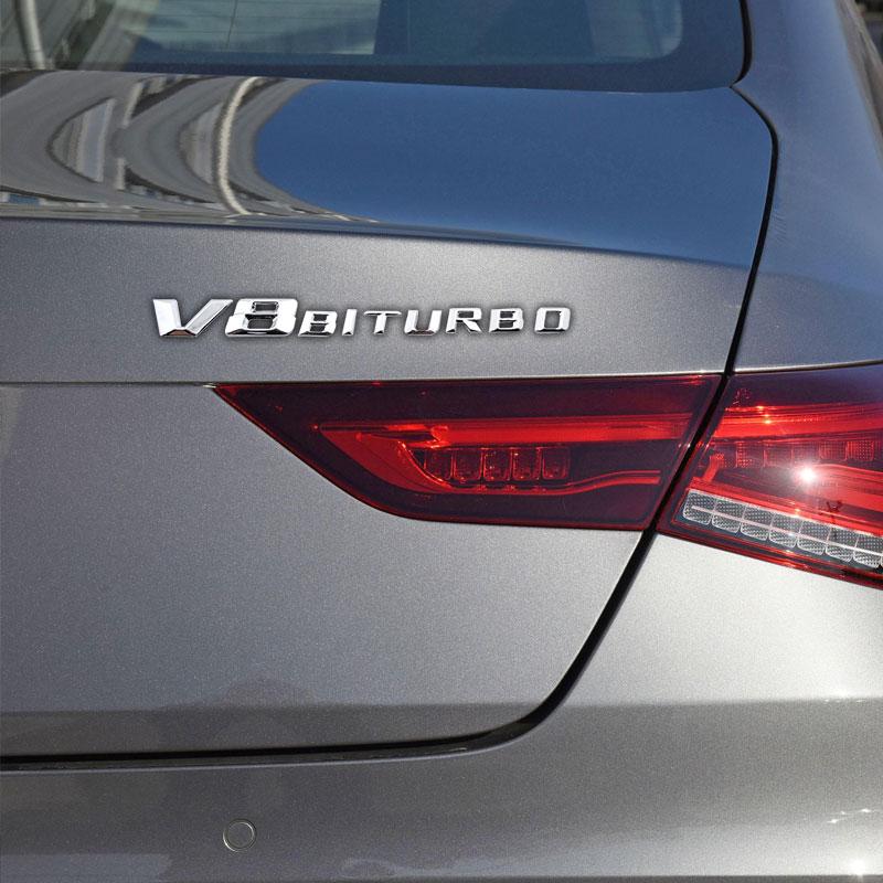 1Pcs Car Trunk 3D Sticker Sideways Sticker Car Hood Sticker For Mercedes-Benzs V8 BITURBO CLK CLA Class CES SLK GLK SLS CLG GLE GLC GLB