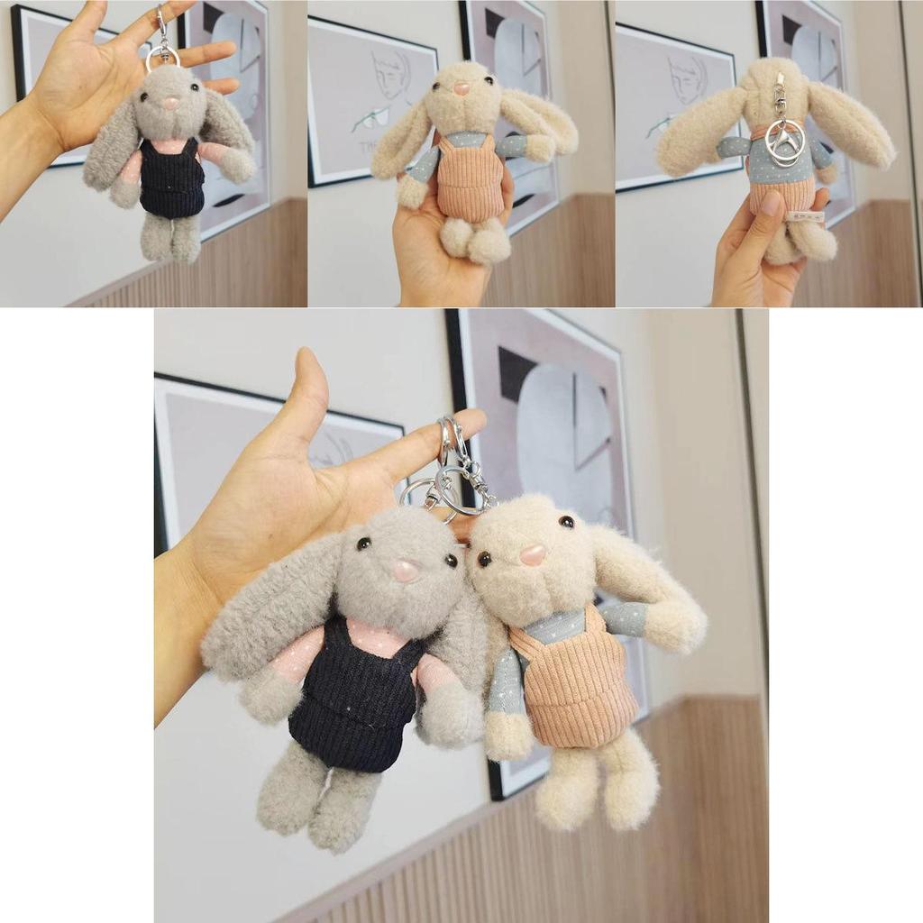 Adorable Cartoon Rabbit Keychain Plush Toy With Big Ears Perfect For Gifts And Collectibles