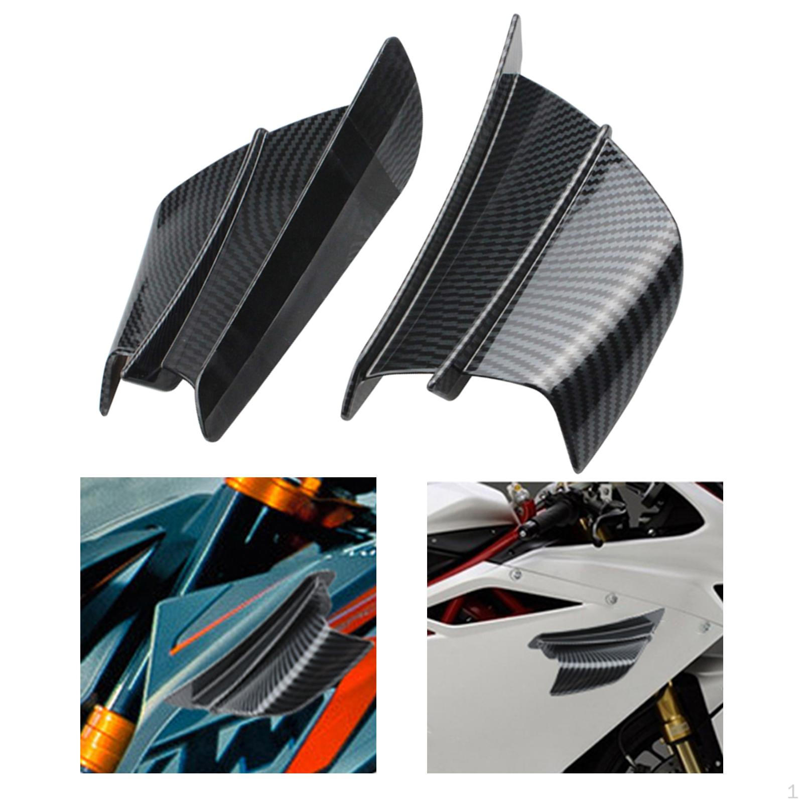 2 Motorbikes Durable Universal Motorcycle Winglets Spoiler Aerodynamic Wing Parts for /R Carbon Fiber