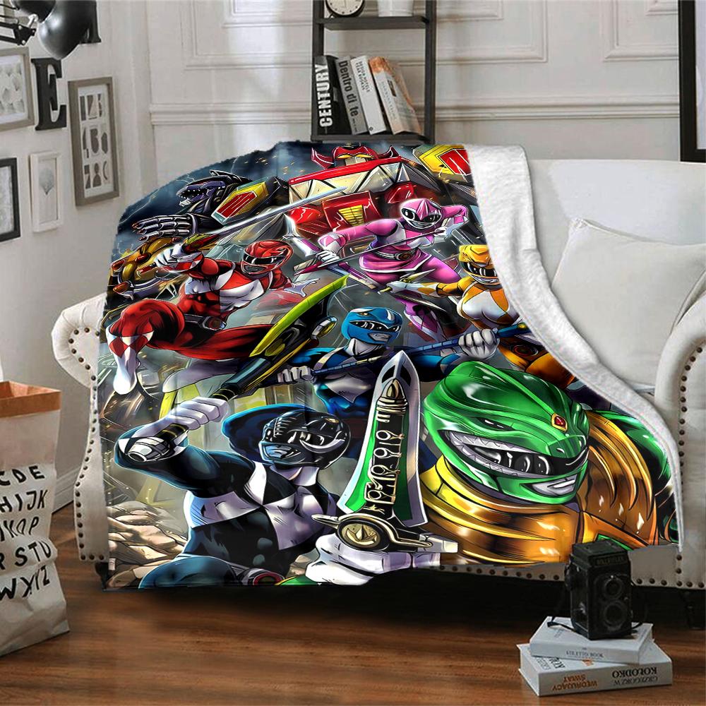 1pc Mighty Morphin Power Rangers1 Blanket, Gift, for Men and Women, Soft Blanket, Good for Sofa Bed Couch Travel, Lightweight Flannel Blanket