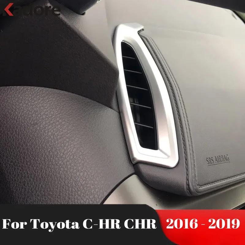 Car Front Side Air Condition Vent Cover Trim For Toyota CHR C-HR 2016 2017 2018  Carbon Fiber Interior Moulding Accessories
