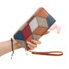 2025 Color Block Patchwork Zipper Wallet