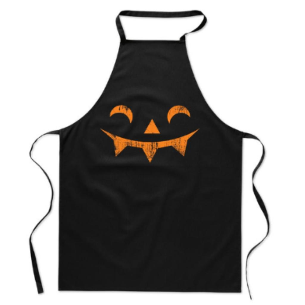 Fartuch kuchenny z nadrukiem halloween straszny śmieszny uśmiech dynia