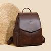 Schoolbag Hot-selling Work Commute Soft Leather Backpack Women's New Fashion Versatile Large-capacity Travel Backpack Student Big Schoolbag
