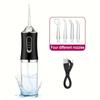 Smart electric water flosser with precise pressure control and360°Rotating nozzle for deep cleaning of teeth and gums, with replaceable heads USB
