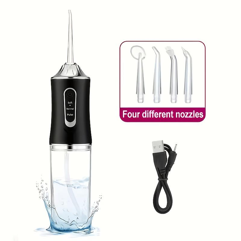 Smart electric water flosser with precise pressure control and360°Rotating nozzle for deep cleaning of teeth and gums, with replaceable heads USB