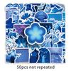 50 Trendy Low-Pixel Blue Cartoon Stickers for Storage Boxes, Helmets, Cars, Headphones, Luggage, and Desktops