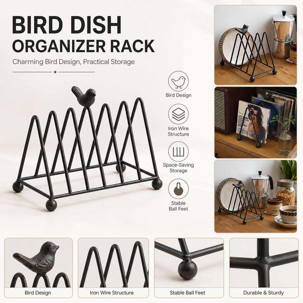 Wire Construction Plate Rack Layered Shelf Storage New Pot Lid Rack  Desk Organizer