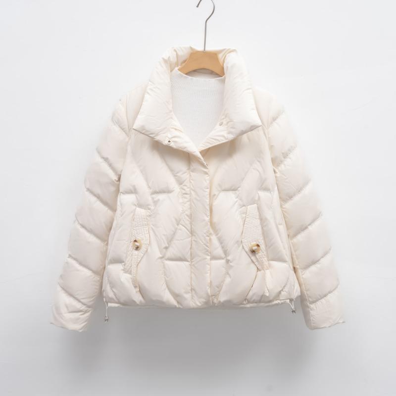 Winter Warm New Down Jacket Women's Stand-up Collar Slim Temperament Small Simple Solid Color Coat Tide