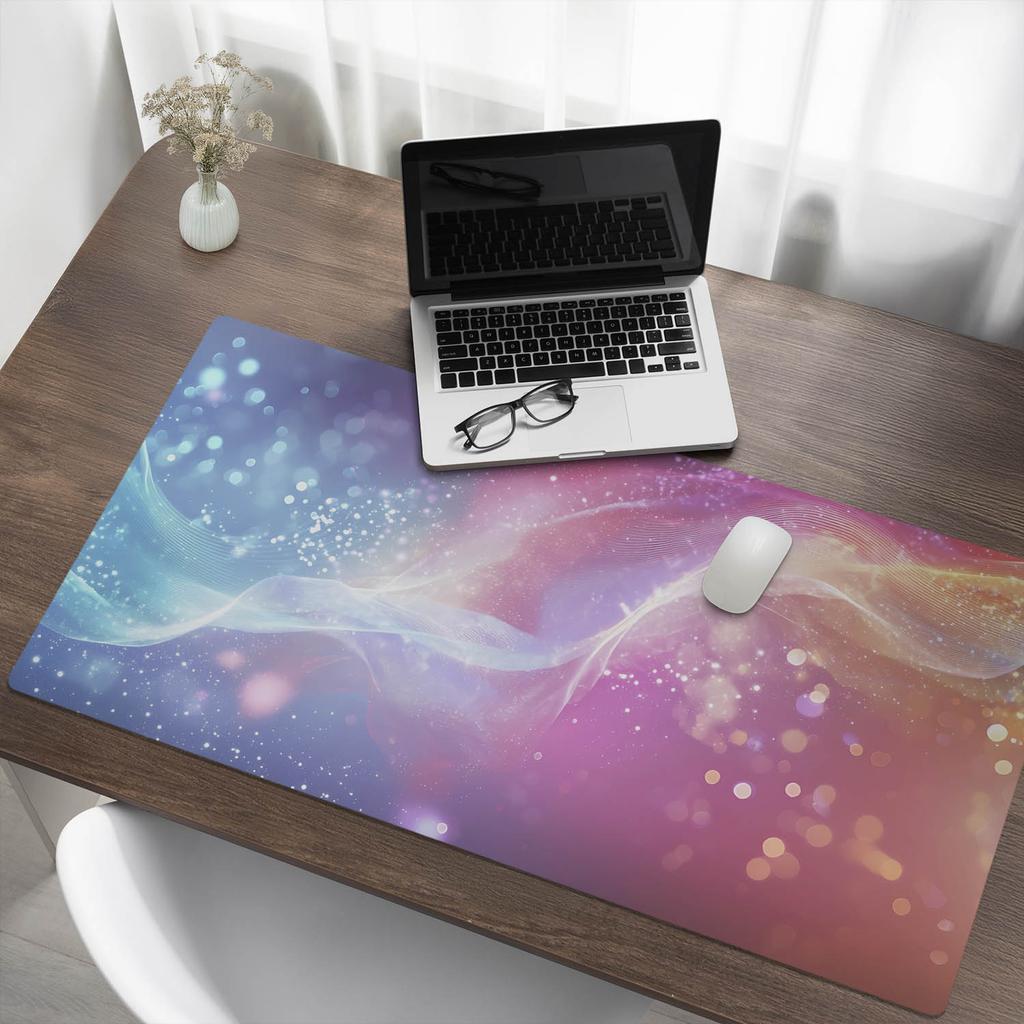 Colored Light Wave Pattern Vinyl Desk Mat 120X60 Cm