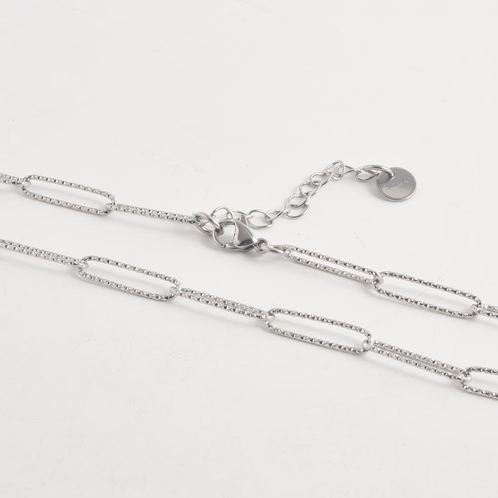 40+5cm Different Hollow Rectangle Snake Chain Stainless Steel Necklaces For Women Men Jewelry On The Neck Decor Choker DIY Charm