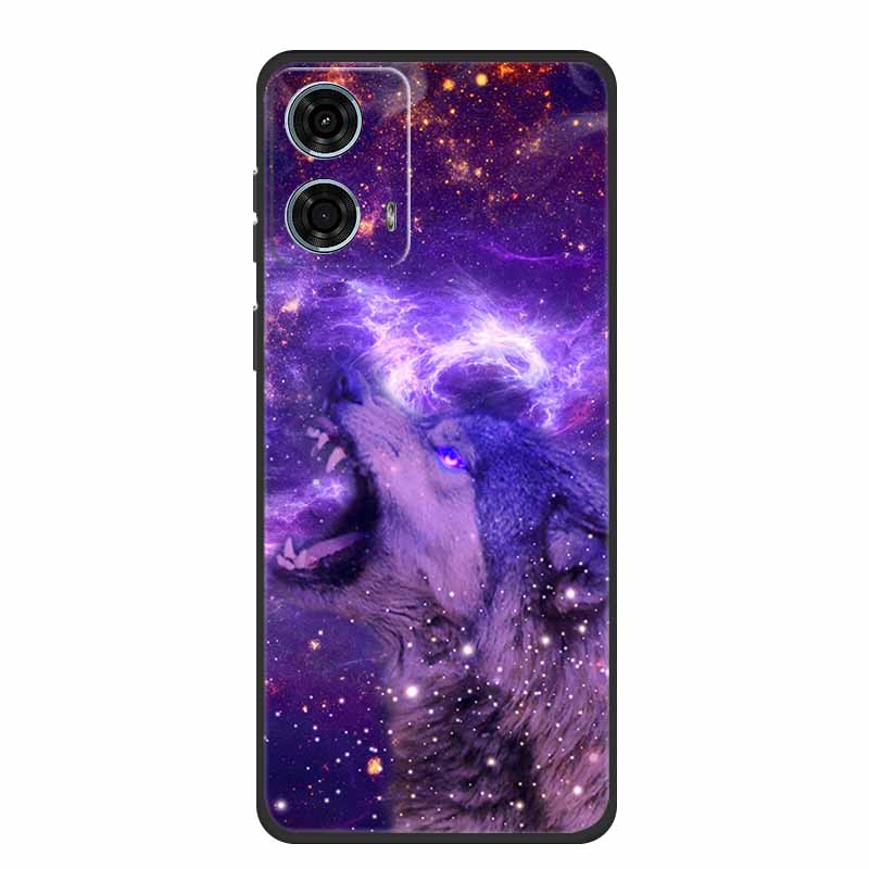 Pentru Motorola Moto G24 Power Carcasă Silicon Lup Leu TPU Moale Carcasă Telefon Pentru Moto G24 Power Capac Spate Desene Animate Carcasă Rezistentă la Șocuri