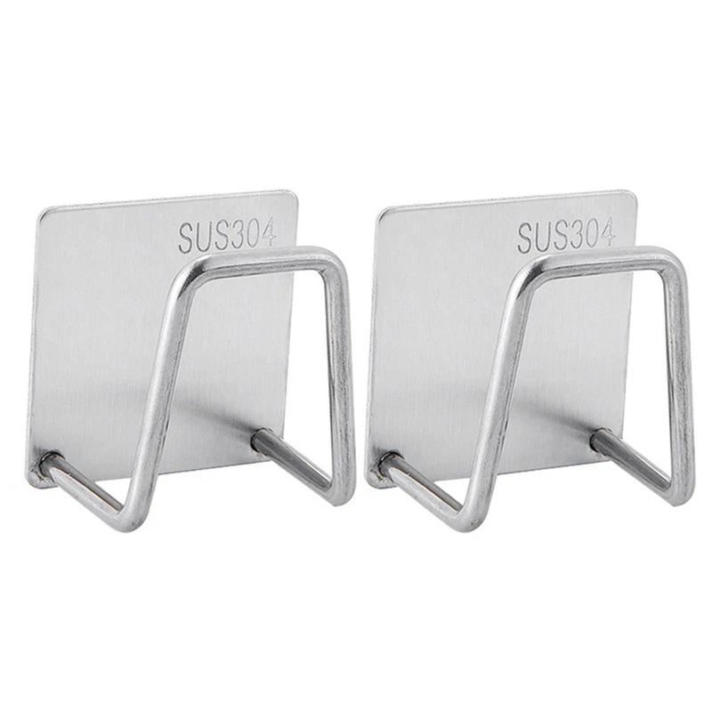 Küchenorganizer, Schwammhalter, Seifentrockner, selbstklebende Spülbecken-Abflussregale, Wandregale aus Edelstahl für die Spüle, Haken