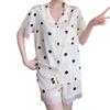 French High-Value Short-Sleeved Pajamas Women'S Summer Polka Dot Lace Edge Ice Silk Satin Loungewear Set