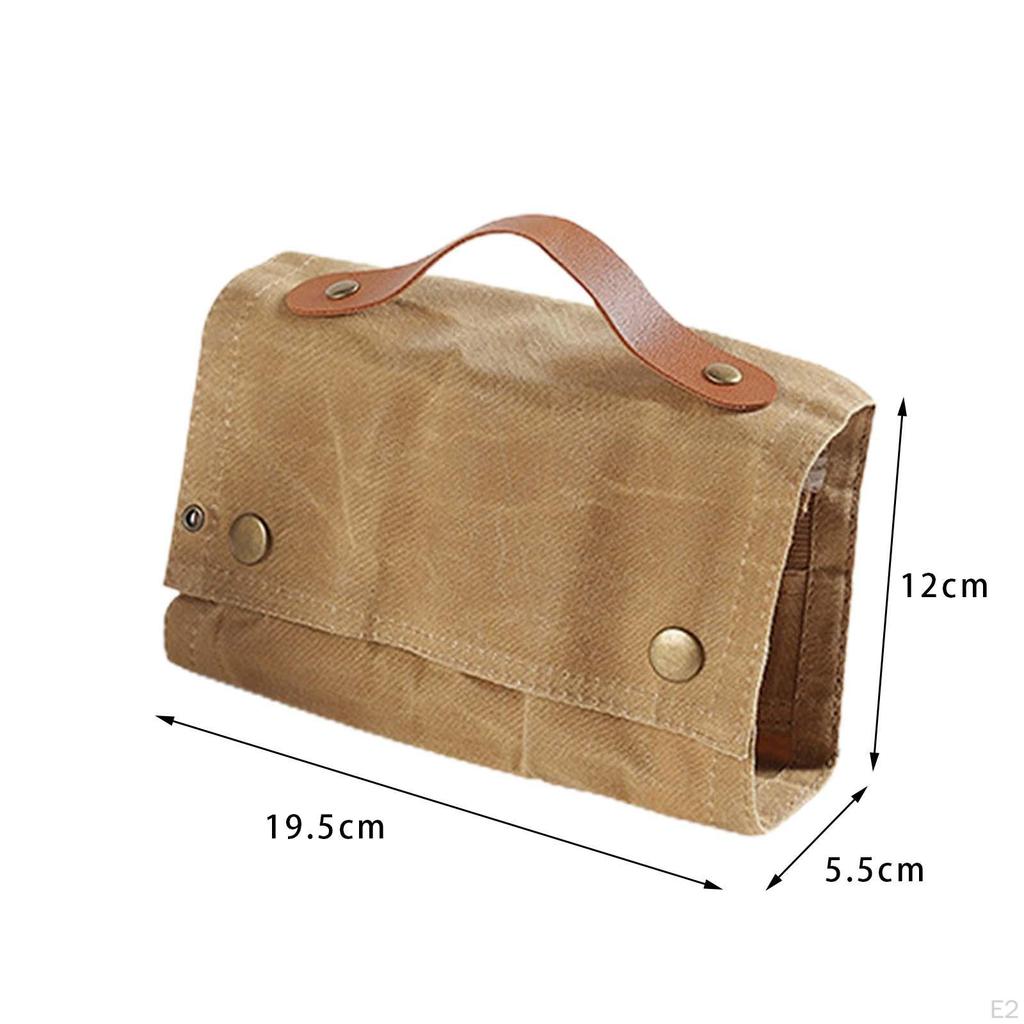 12 Piece Camping Condiment Storage Set Bottle Holder with Canvas Bag Roll