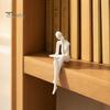 Schreibtisch-Eckskulptur Abstrakte Kunst Denker-Statue, 3D-gedruckte Lese-Figur, Modernes Bücherregal Matt-Textur für Wohnzimmer, Büro, Regale,