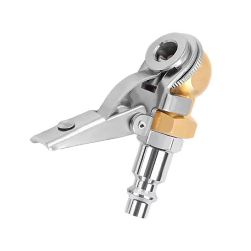 Tyre Inflator Gauge Fitting Clip On Ball Foot Air Chuck Tire Repair Kit