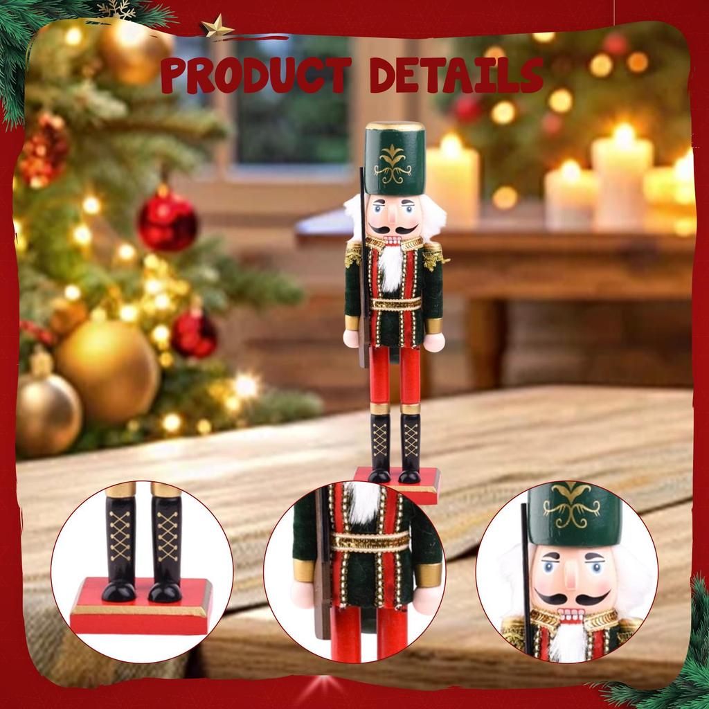 Christmas Nutcracker Figure Wood Sculpture Large Room Decoration Interior Figurine for Living Room Bedroom Office Gifts Tabletop