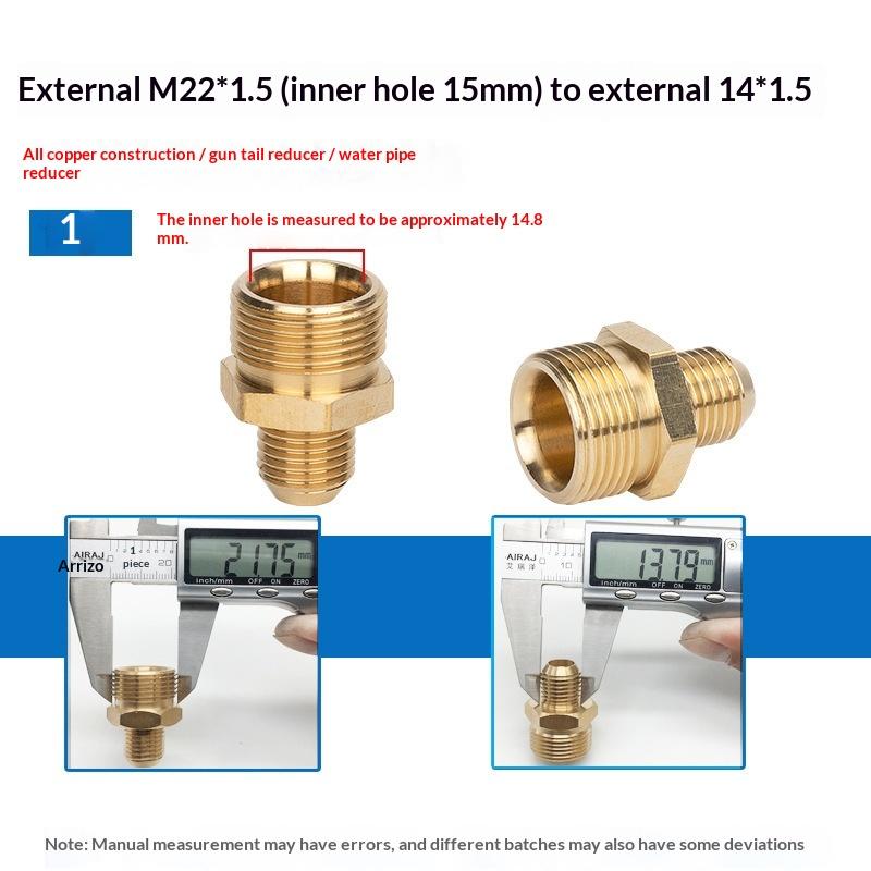 Neuer 1 Stück Adapter für männliche und weibliche Anschlüsse, F/M Schlauchtülle Schlauchverbinder, Langlebiges Messingrohrfitting 3/8" 1/4" M14 M18 M22 Gewinde