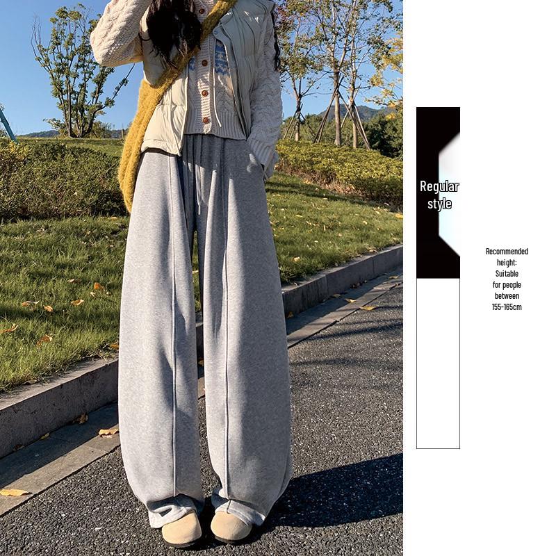 Women s High Waist Gray Wool Balloon Pants - 2026 Early Spring Collection M (95-110 jin)