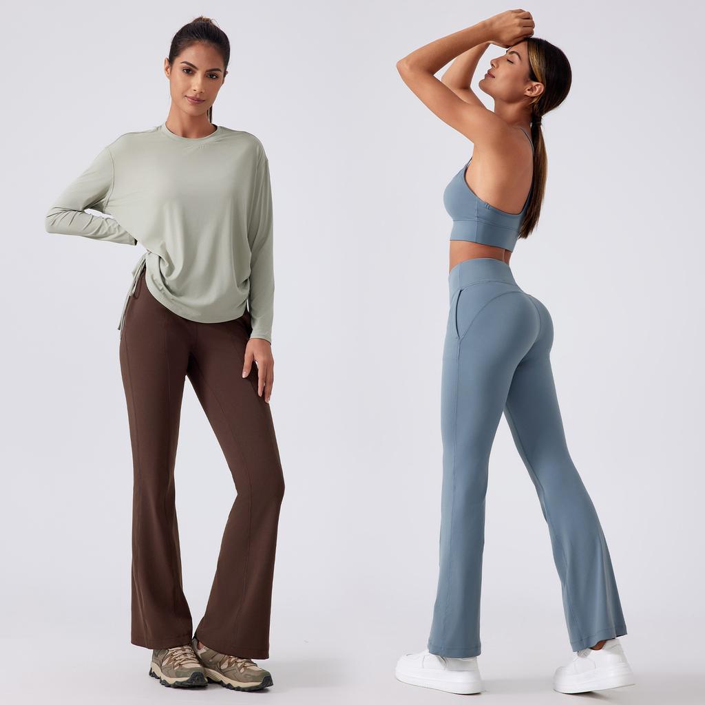 New Nude Shaping Yoga Pants Slim and Thin Fitness Pants Elastic Peach Hip Sports Casual Trousers