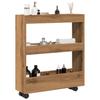 Narrow 3-storey Bathroom Storage Cart, Sofa Side Storage Shelf, Hallway Shelf, 60x18x70cm