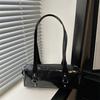 Casual Leather Underarm Bag Large Capacity Y2K Shoulder Bag Metal Buckle Women Handbag
