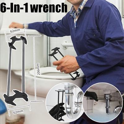 Professional Basin Wrench - Multi-Function Sink & Faucet Install Tool, Swivel Head Pipe Wrench for Tight Spaces Under Sink