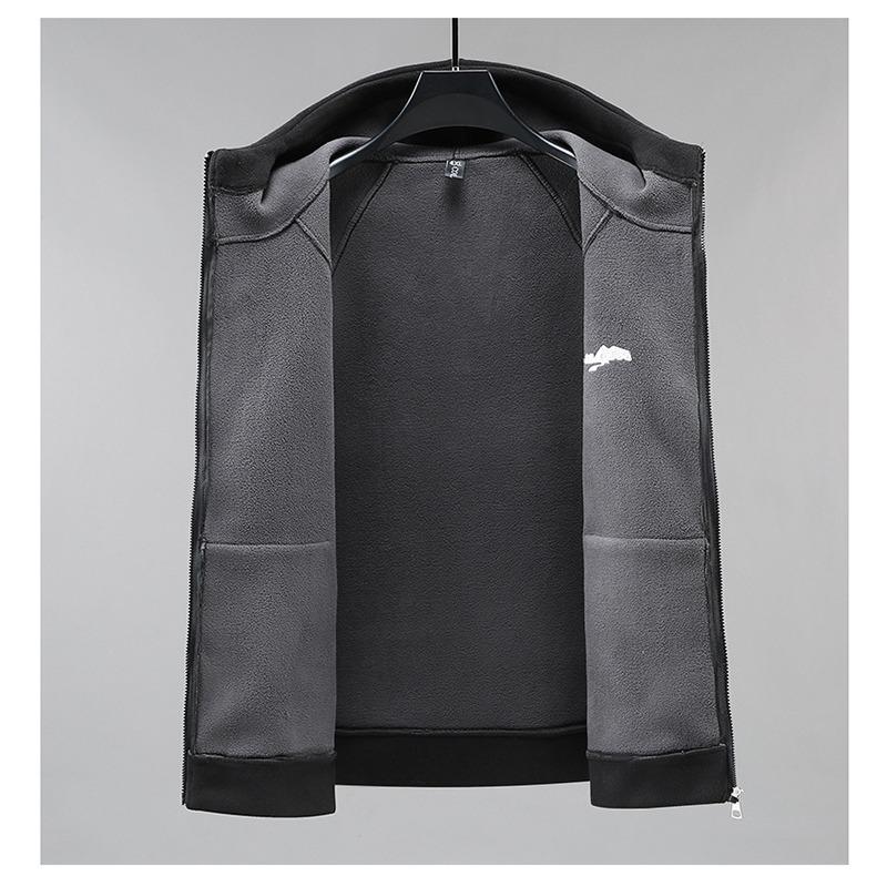 Thickened Polar Fleece Jacket Men's Fat Hooded Plus Fat To Increase Warmth Fleece Jacket Large Size