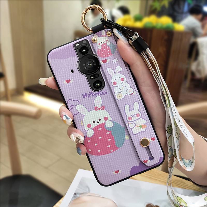 Shockproof Wristband Phone Case For Sony Xperia Pro-I Waterproof Fashion Design Wrist Strap Anti-knock Protective Cute