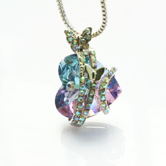 Women Necklace Butterfly Heart Rhinestones Jewelry Electroplating Bright Luster Necklace Jewelry Gifts