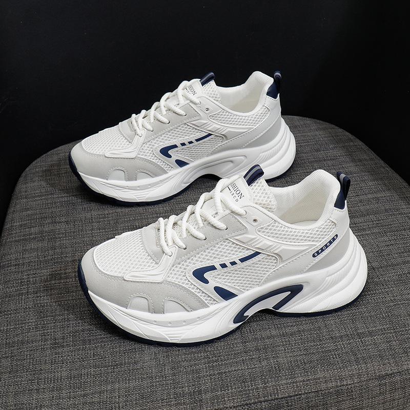 

ins корейская версия новой папиной обуви для девочек 2025 весна студент бег спортивная толстая подошва высота повседневная уличная съемка 6339 35 бежевый