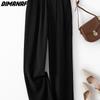 DIMANAF 2023 Tallas Grandes Verano Pantalones Largos para Mujer Pantalones Sueltos Rectos Muestran Delgado Pantalones Básicos Femeninos Pantalones de Pierna Ancha 4XL