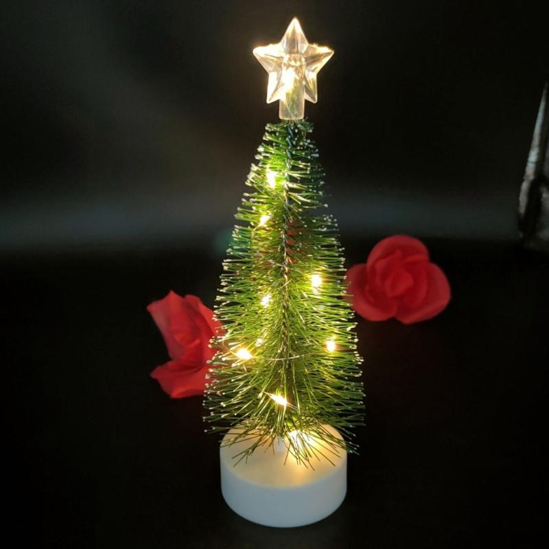 Mini Künstlicher Weihnachtsbaum Helles LED-Licht Bastelartikel Wohnzimmer Schlafsaal