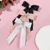 Lotus Leaf Edge Bow Ribbon Hair Clip, Female Niche High-end Semi Tied Hair Accessory