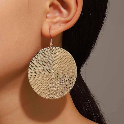 Boho Texture Disc Earrings Gold Disc Coin Earrings Vintage Disc Drop Earrings Hammered Round Circle Dangle Earrings Jewelry for Women