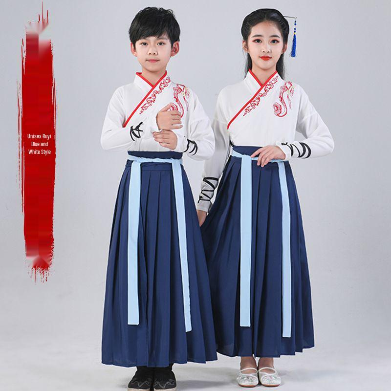 Children's Hua Mulan Hanfu Costume for Boys and Girls - Chinese Style Choir and School Uniform