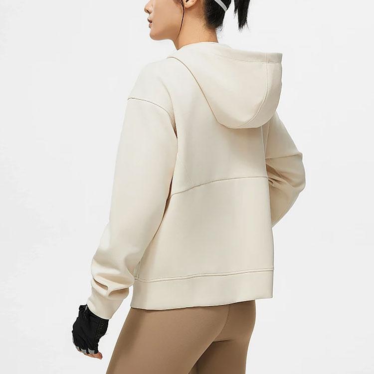 Li-Ning Fitness Series Solid Color Zip-Up Hoodie Women hoodies Gravel-Gray AWDU112-1