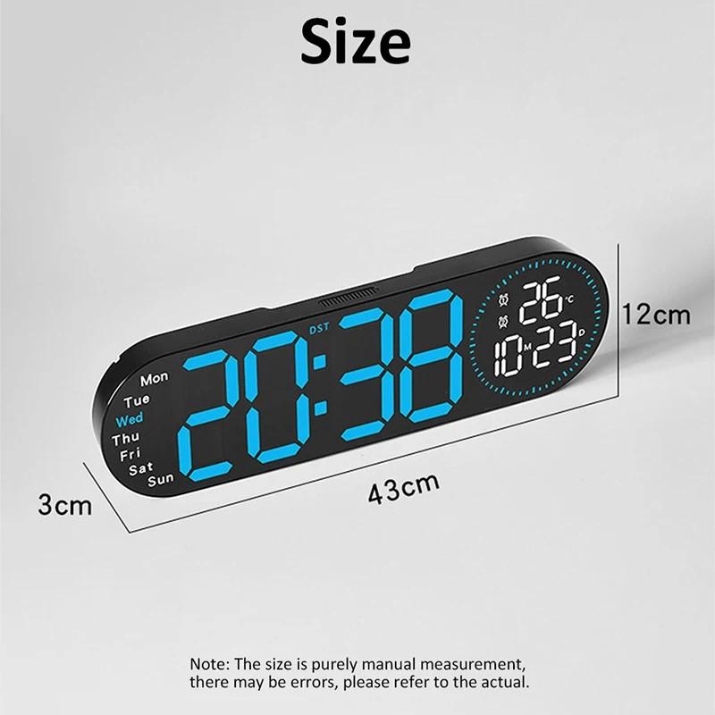 Wanduhr multifunktionale Fernbedienungsuhr großer Bildschirm LED Digital Doppelgruppen-Wecker Countdown und Zähl-Up