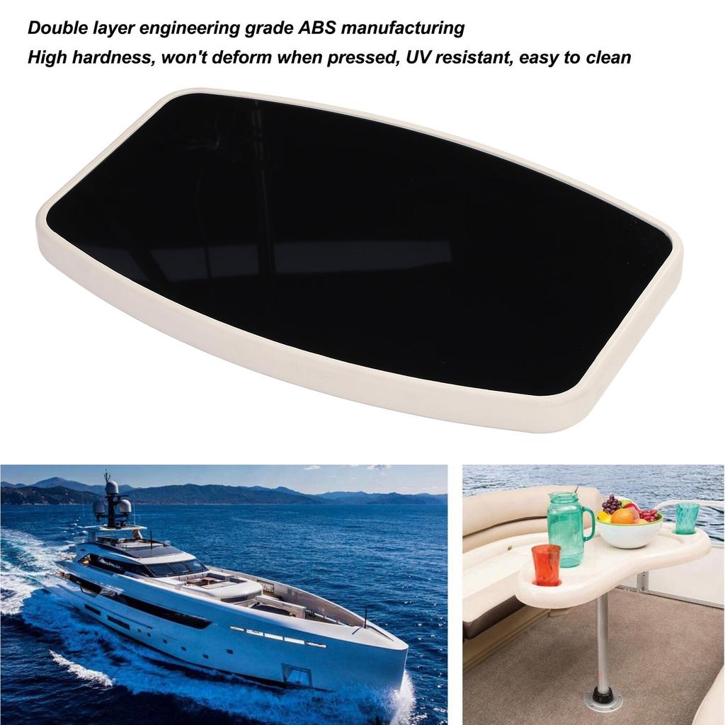 600 X 380mm Boat Table Top Square Acrylic Mirrored Black Finish Water Resistant Stylish Look Dinning Table Top for RV Campervan