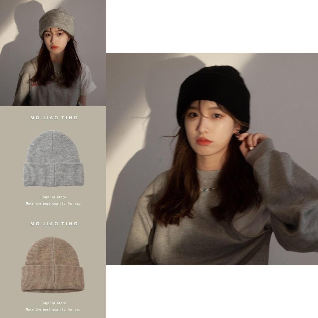 Gemütliche Winter Strickmütze Für Damen Weiche Baumwolle Warme Mütze Im Trendigen Koreanischen Stil