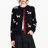 Core-spun Yarn Washing Water, Fun Puppy Long-sleeved Knitted Cardigan, Autumn and Winter New Loose and Thin Short Sweater Jacket